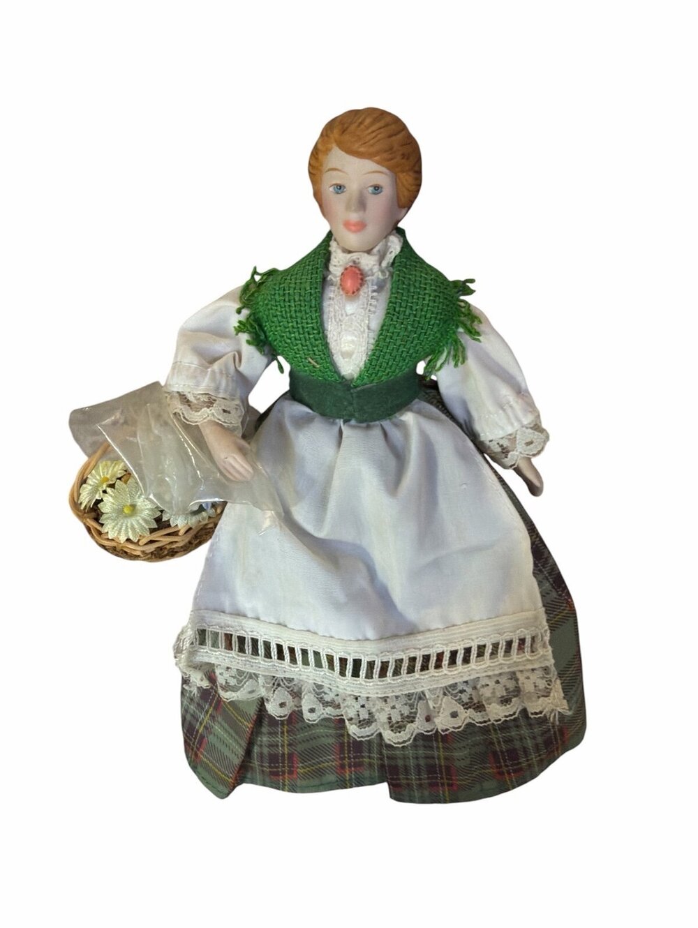 Vintage Irish Doll with Basket and Flowers avons